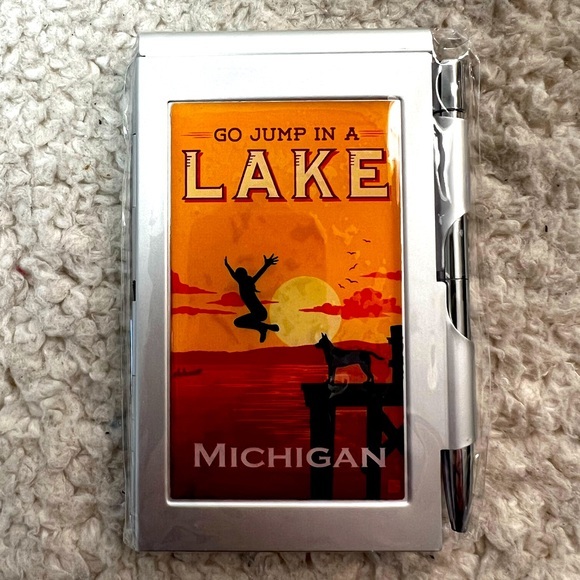 Lucy Lu Other - Lucy Lu Designs "Lake Michigan" Notepad w/Case & Ballpoint Pen